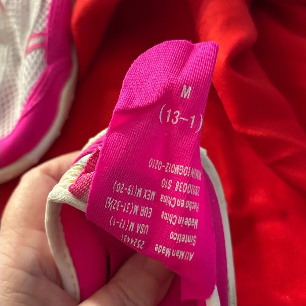 Kids Pink and White Mesh Shoes medium 13-1